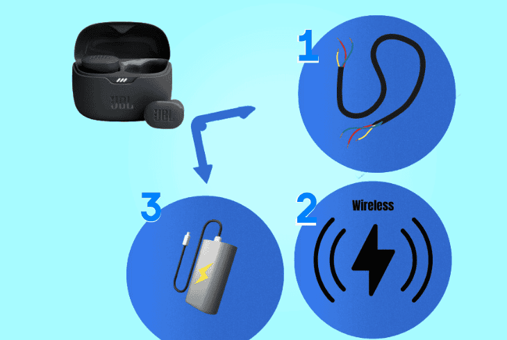 charge the jbl earbuds externally