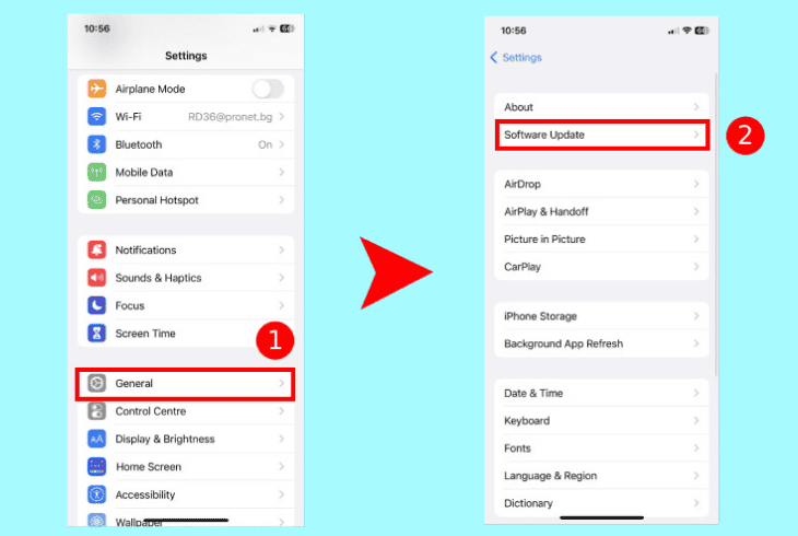 update the iphone’s ios version