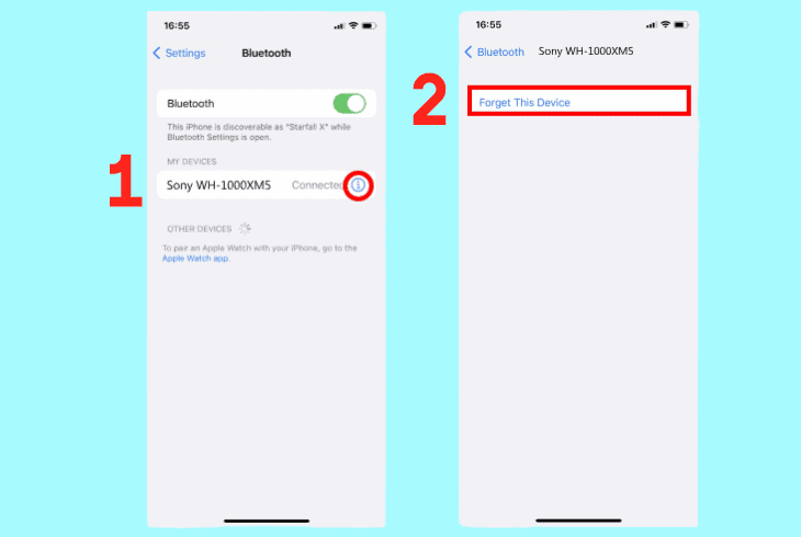 how to reconnect sony to iphone
