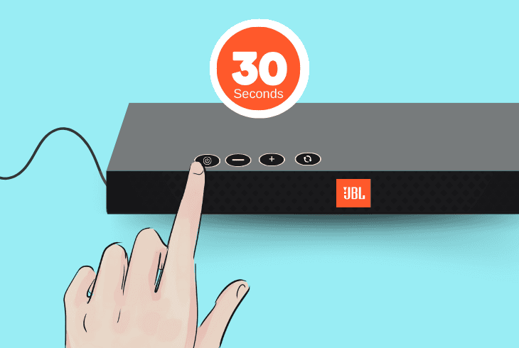 power cycle the jbl soundbar unit