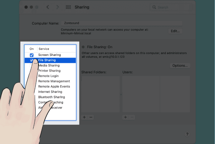 how to allow file sharing on mac