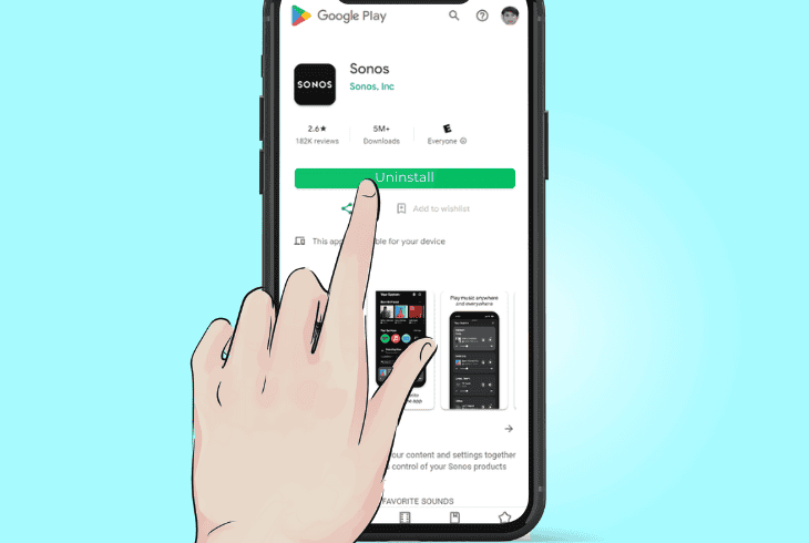 reinstall the sonos move 2 application