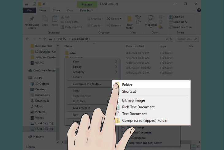 create a new music library folder