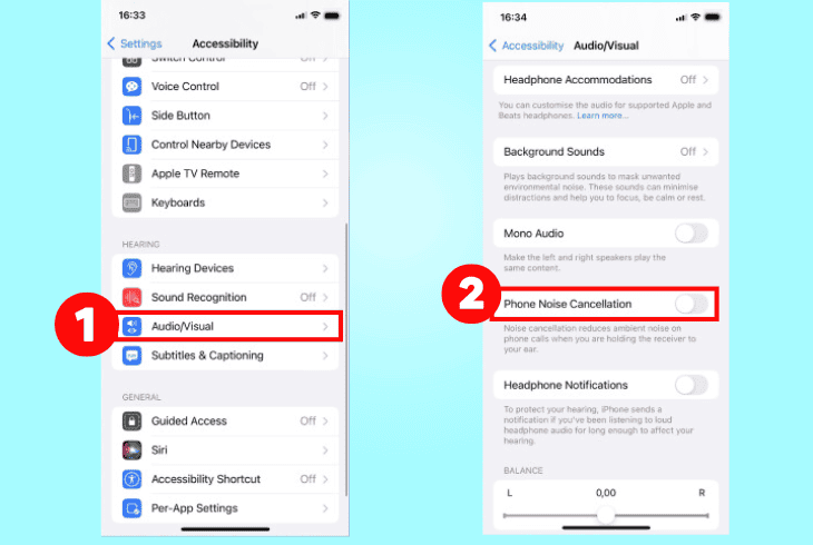 disable the iphone’s noise cancellation
