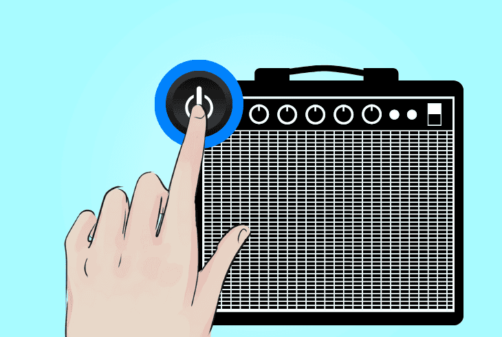 test the speaker’s “power” button