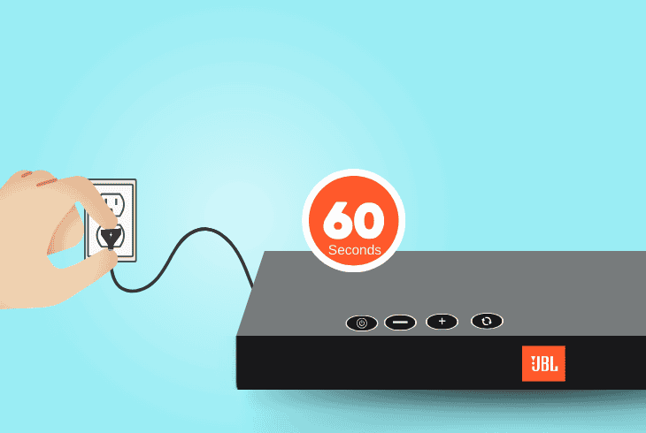 replug the jbl soundbar’s power cord