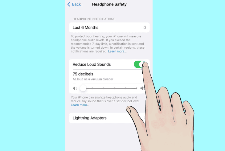 disable iphone reduce loud sounds
