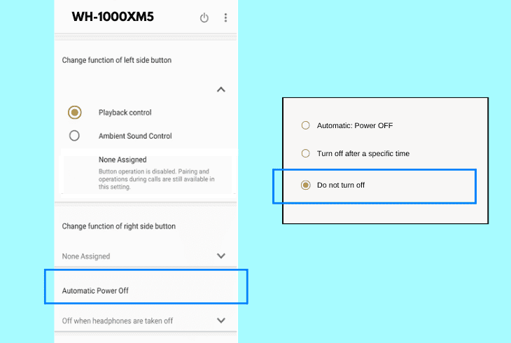turn off “auto-sleep” sony function