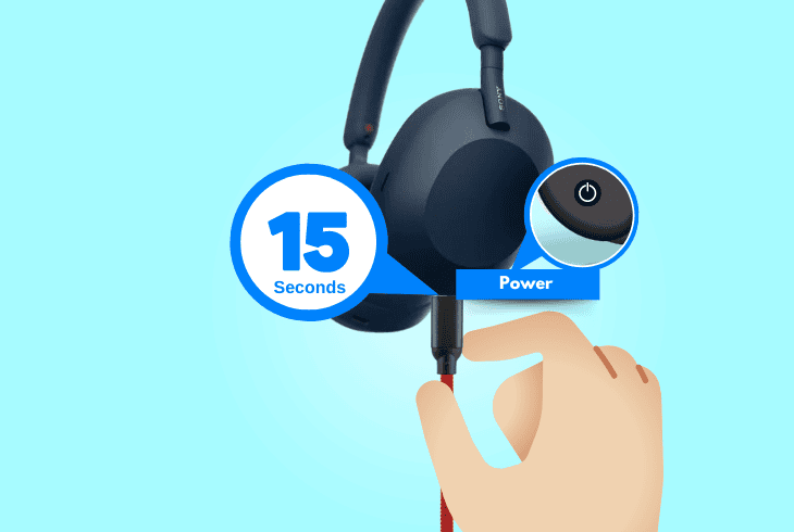 hard reset the sony xm5 headset