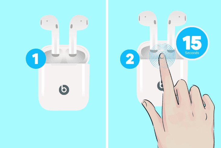 force an earbuds system reset