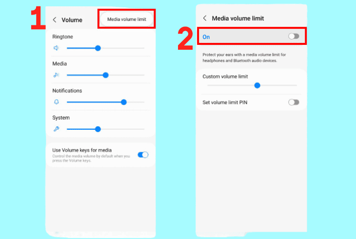 disable media volume limit
