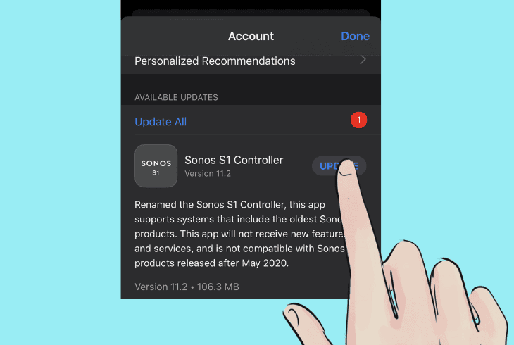 sonos s1 controller application