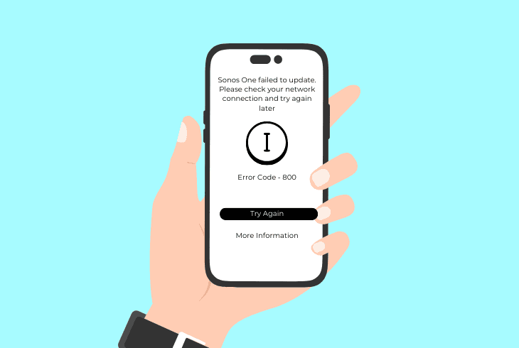 what causes sonos app error code 800