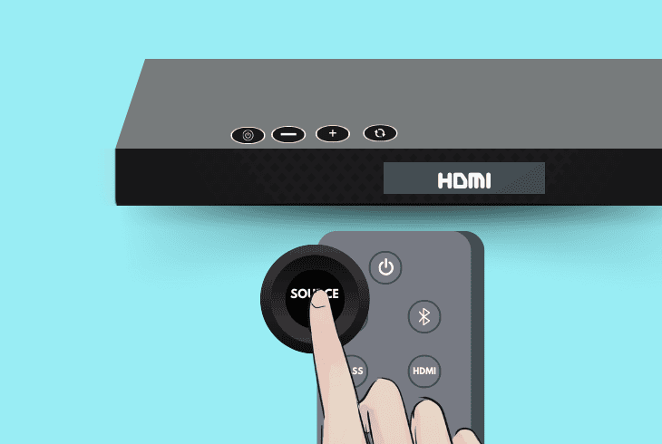 adjust the jbl soundbar’s source