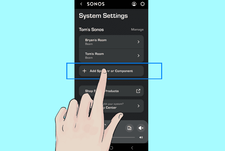 re-add product from sonos app