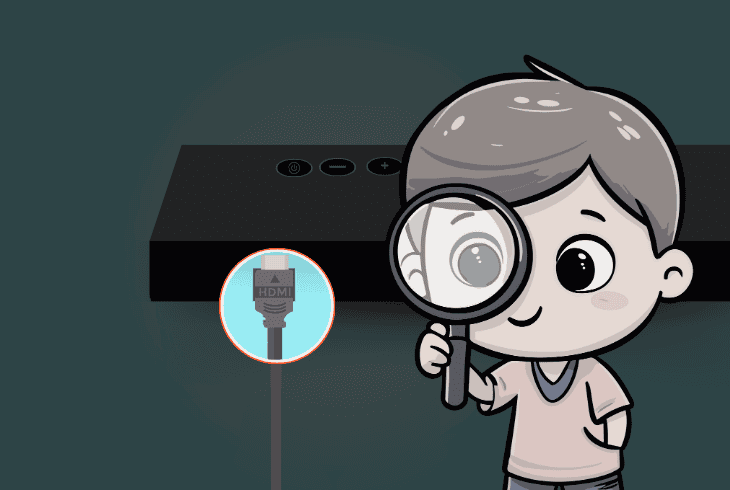 examine the soundbar’s tv connection