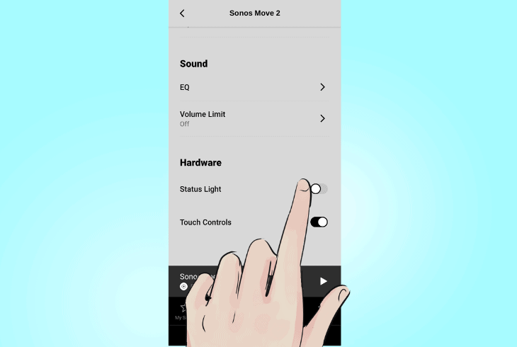 activate sonos move 2’s “status” led