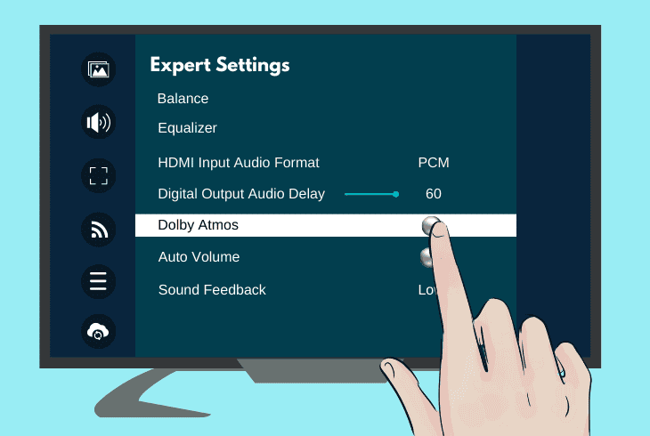 re-configure the tv’s audio format