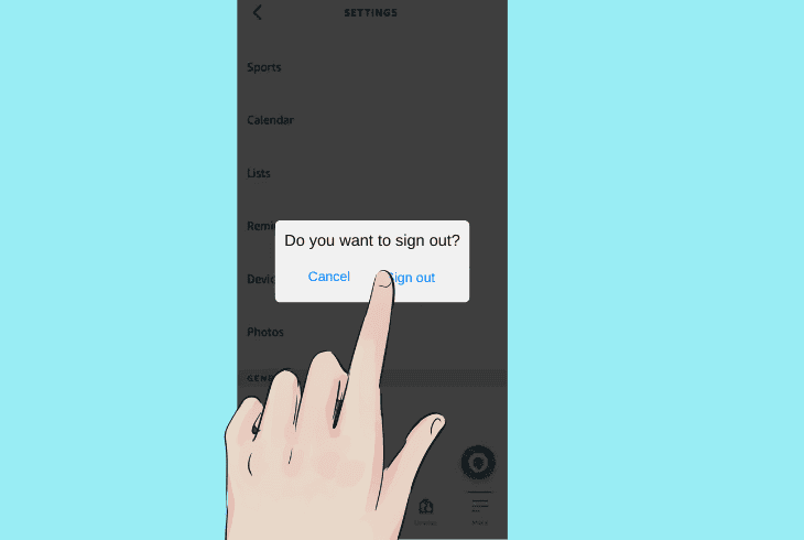 sign out and in your alexa app
