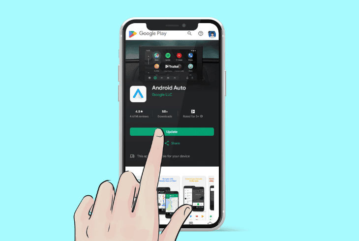 update android auto app’s os version
