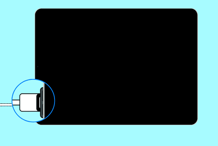 inspect the charger’s connection