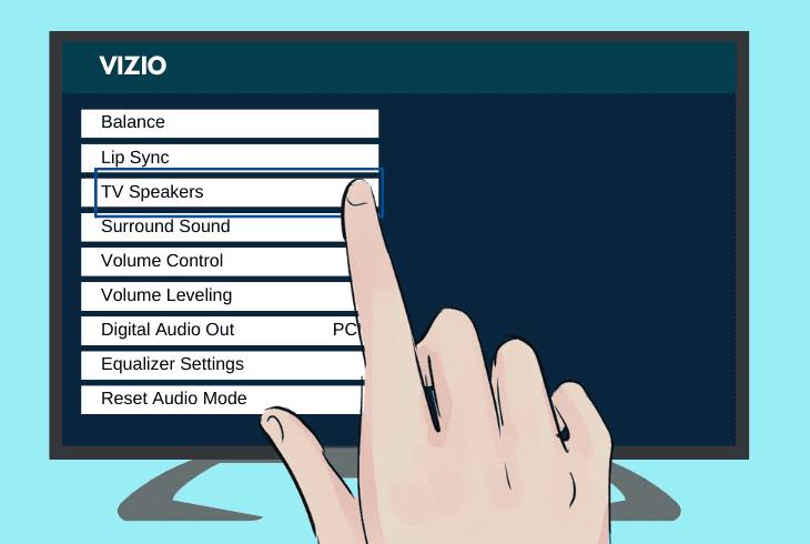 test the tv’s default audio speakers