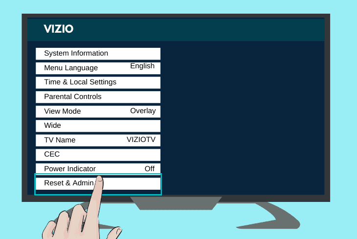 reset vizio tv to factory default