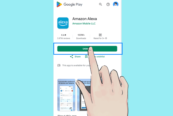 uninstall & install the alexa app