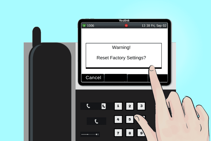 how to reset yealink through phone menu
