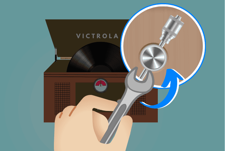 adjust the victrola tonearm
