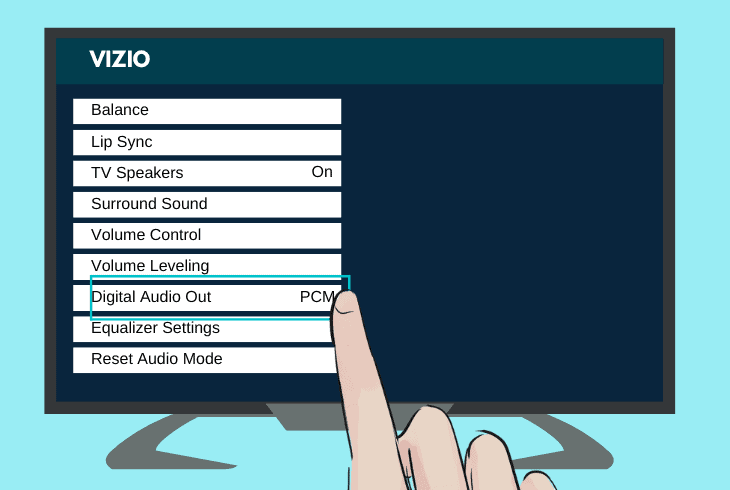 set your tv’s audio out to pcm