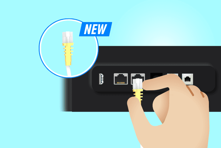 replace phone’s ethernet cable (wired)