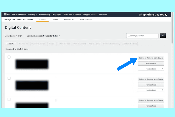 delete book items through amazon