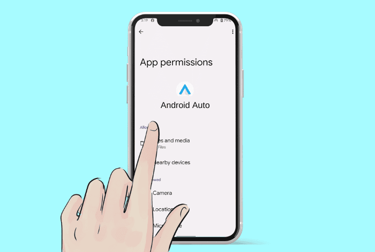 adjust android auto app’s permissions