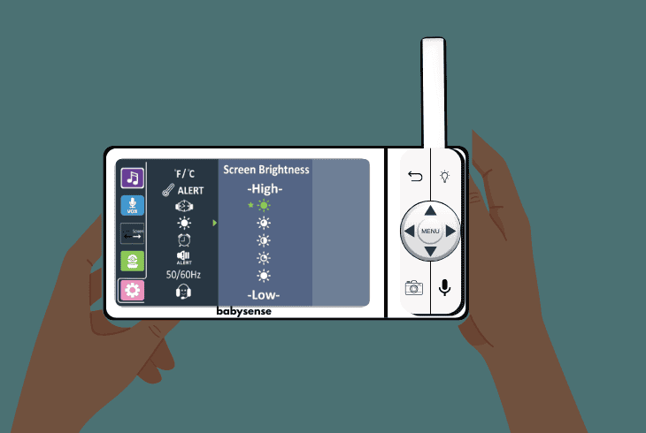 adjust brightness on babysense