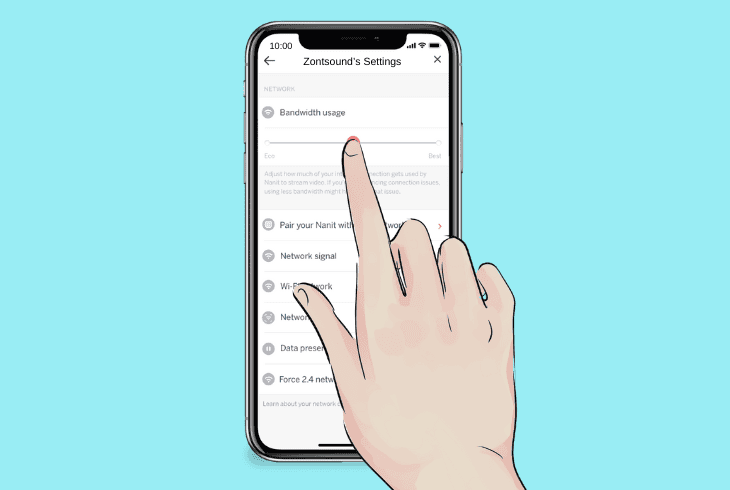 adjust nanit’s bandwith settings
