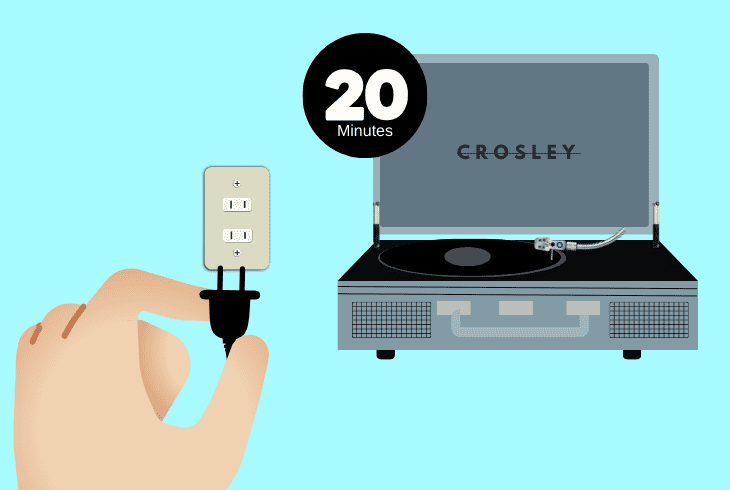 crosley record reset player
