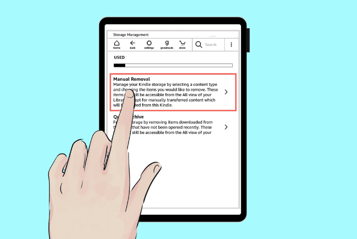 unload the kindle paperwhite’s storage