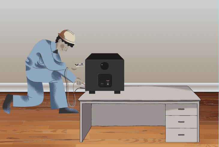 inspect the subwoofer for power issues