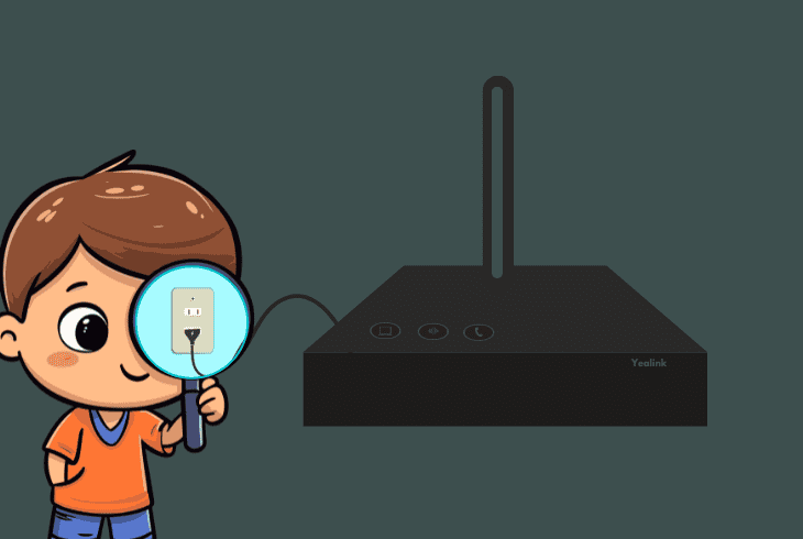 inspect the yealink base for power issues