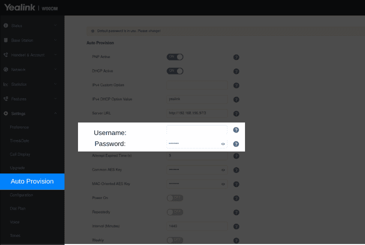 change your provisioning details