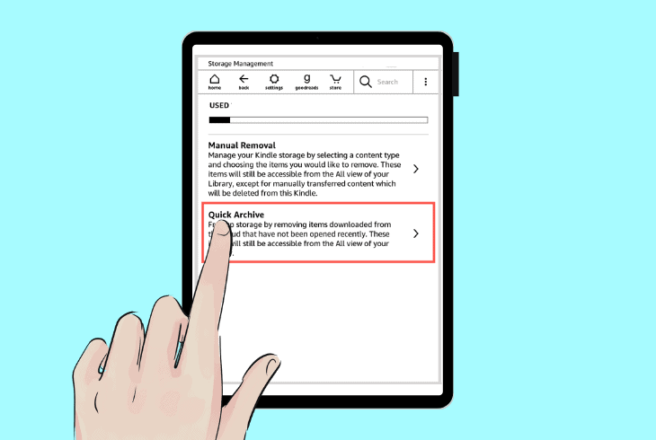 free up space with quick archive