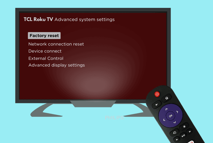 factory reset the tcl roku tv