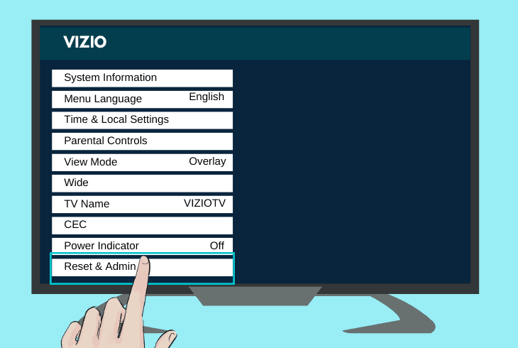 factory reset the vizio tv’s system