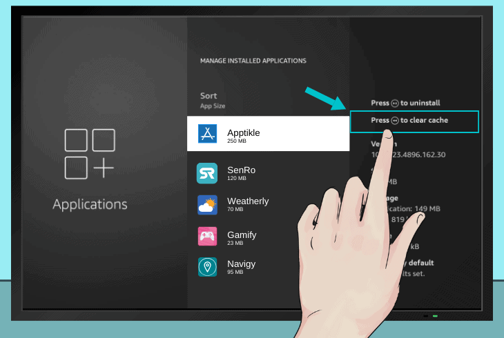clear your fire tv cache data