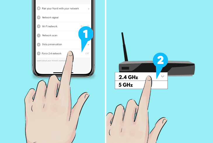 switch wi-fi band of the camera