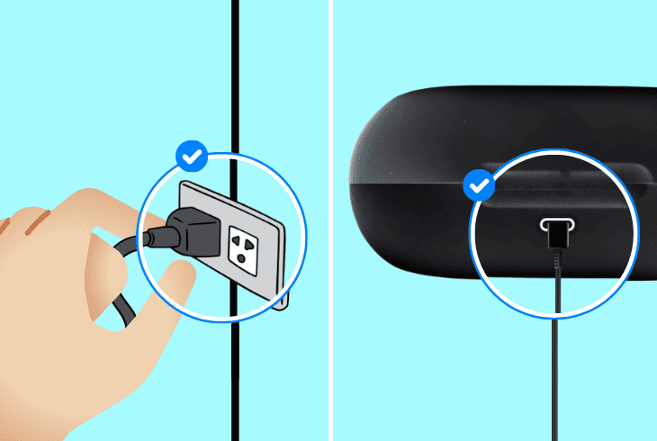 check soundcore earbuds for charging issues