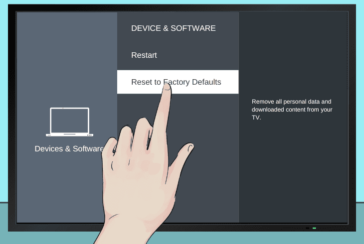 restore the tv to factory defaults