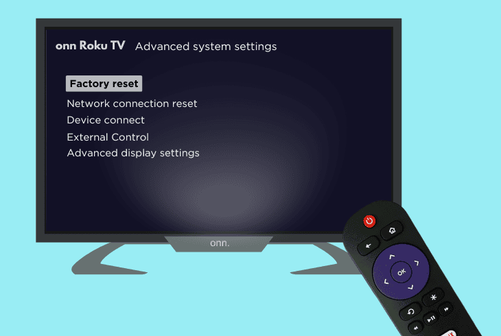 reset the onn roku tv’s system settings