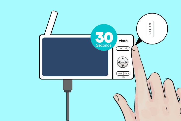 power cycle the vtech baby monitor